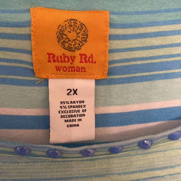 EUC Ruby Rd. 3/4 Long Sleeve Knit Top, size US 2x - Picture 3 of 7